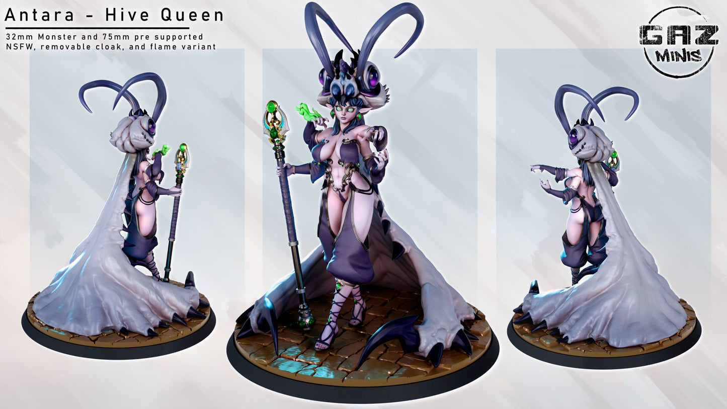 Antara | Hive Queen | NSFW Option | Medium | 32mm or 75mm Scale | Gaz Minis | Dungeons and Dragons | TTRPG | Miniature