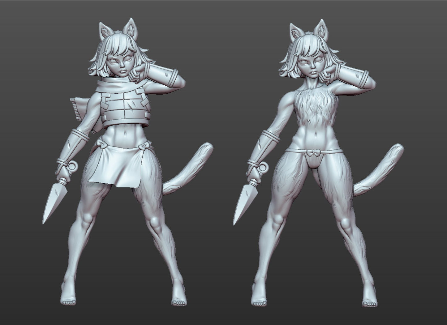 Izu | Cat Girl | NSFW Option | Medium | 32mm or 75mm Scale | Gaz Minis | Dungeons and Dragons | TTRPG | Miniature