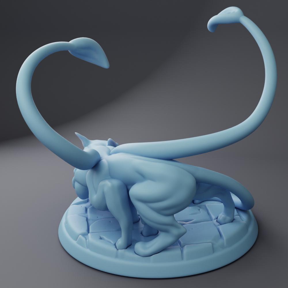 Nererit | Tiefling Beastmaster | Medium | Reforged | Twin Goddess Miniatures | Dungeons and Dragons | TTRPG | Pathfinder | Ranger | Rogue