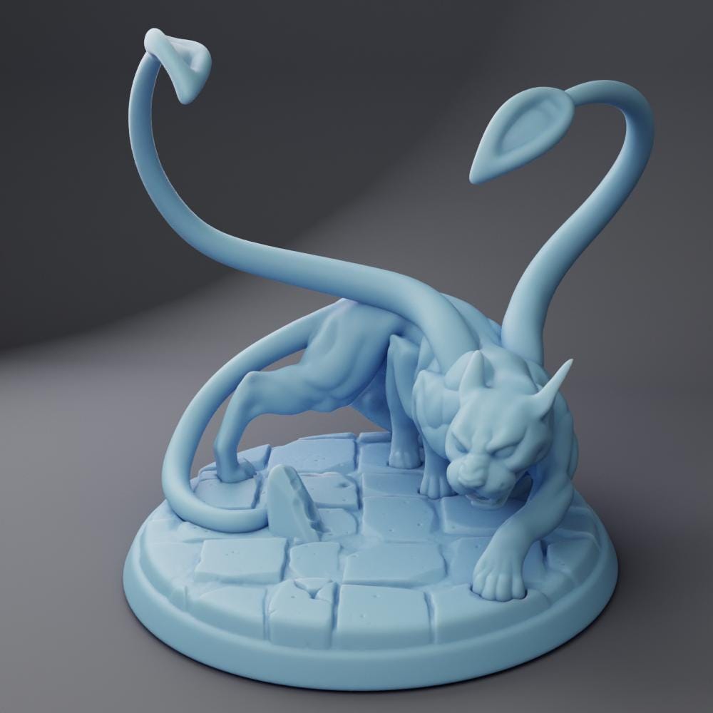 Nererit | Tiefling Beastmaster | Medium | Reforged | Twin Goddess Miniatures | Dungeons and Dragons | TTRPG | Pathfinder | Ranger | Rogue