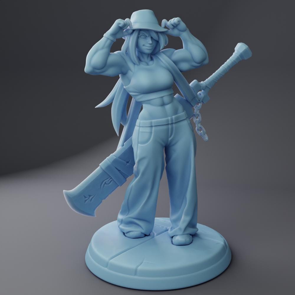 Kit the Breaker | Medium | 3 Variations | Dungeons and Dragons | Human Female | Bard | Fighter | Twin Goddess Miniatures