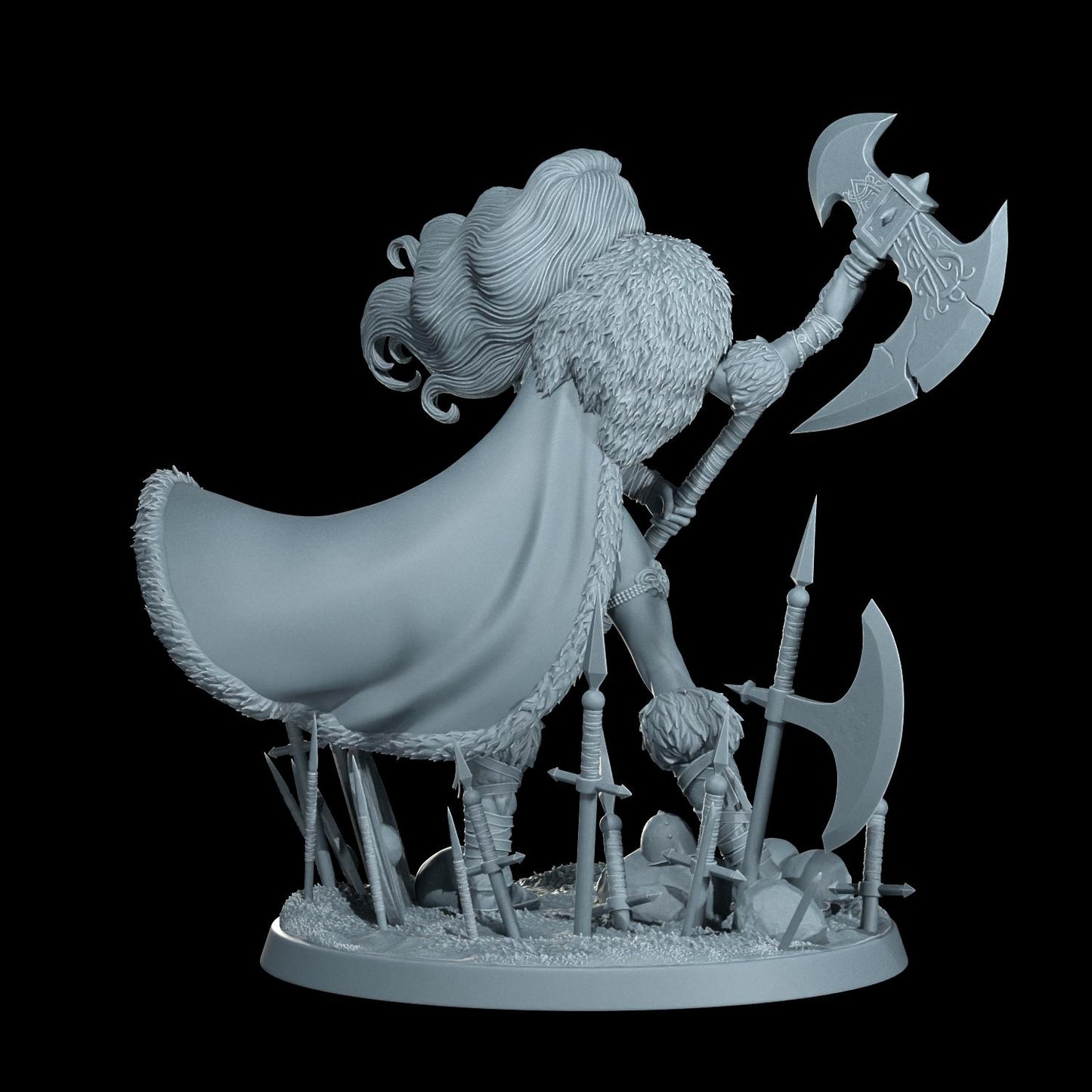 Ingrid Frostaxe | 75mm Scale | Pinup Model | NSFW Options Barbarian Savage Souls | Dungeons and Dragons | TTRPG | Castor Miniatures
