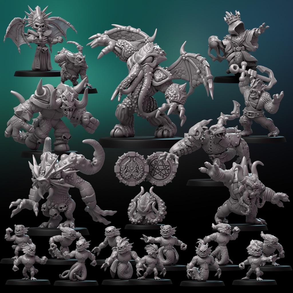 Ry'Lah Renegades | Chaos Team | 15 Models | Fantasy Football | Dice Heads | Call of Cthulhu themed team