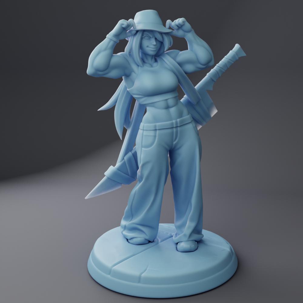 Kit the Breaker | Medium | 3 Variations | Dungeons and Dragons | Human Female | Bard | Fighter | Twin Goddess Miniatures