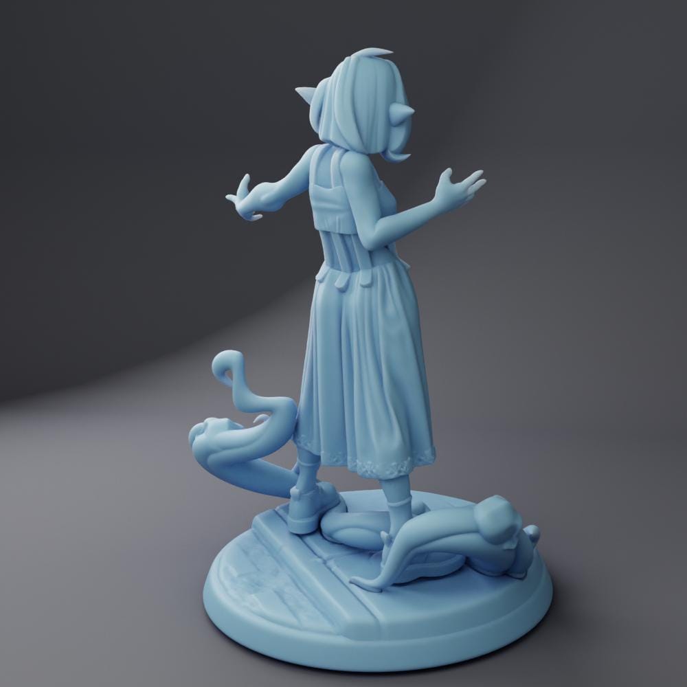 Nel Hexxer | Elven Warlock | Medium | 32mm | Twin Goddess Miniatures | Dungeons and Dragons | Pathfinder | TTRPG