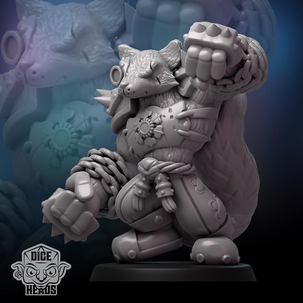 Brawlin' Badgers | Orc Team | 20 Models | Fantasy Football | Dice Heads | Badger themed team | Great for Children | Chibi