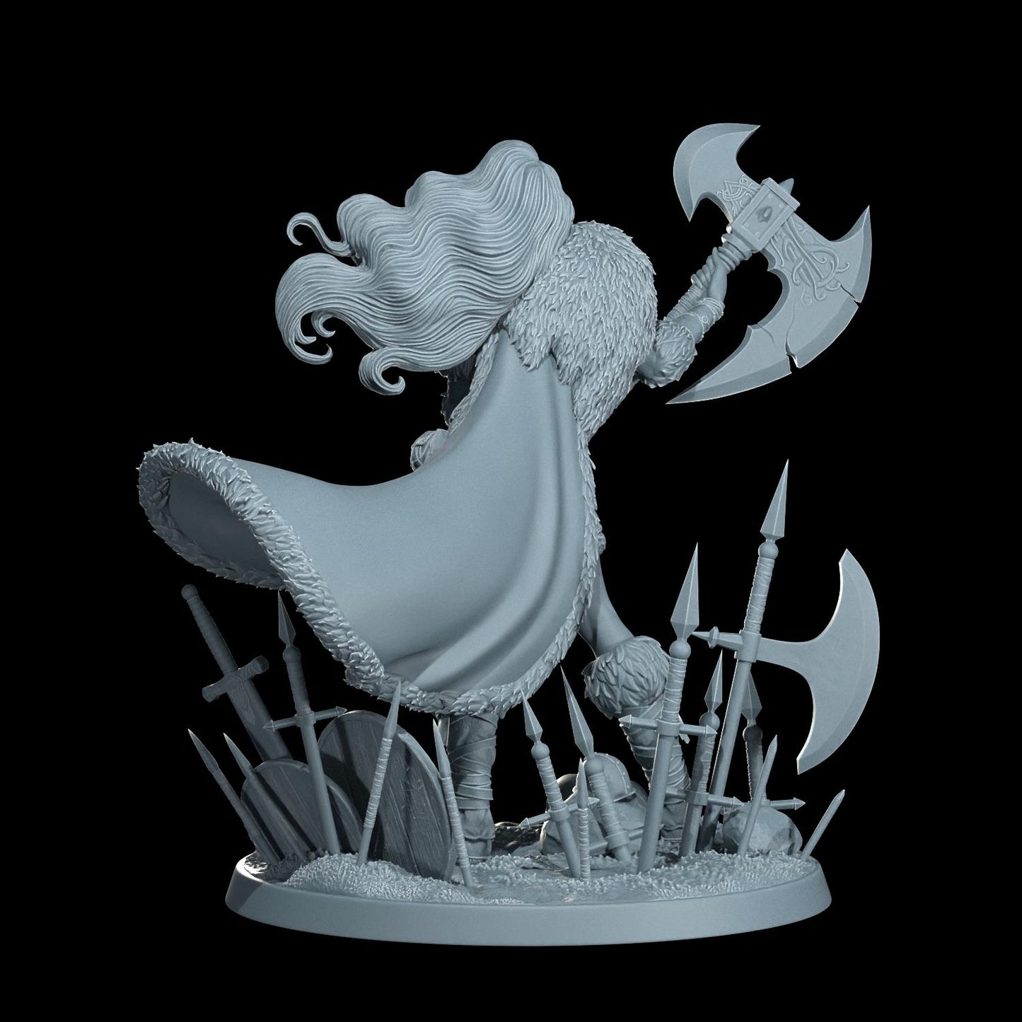 Ingrid Frostaxe | 75mm Scale | Pinup Model | NSFW Options Barbarian Savage Souls | Dungeons and Dragons | TTRPG | Castor Miniatures