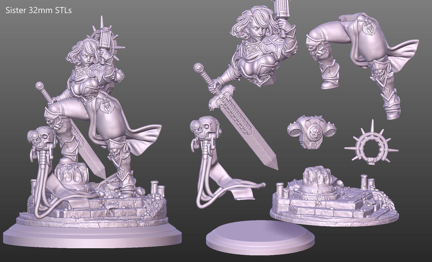 Sisters Formosa | NSFW Option | Medium | 32/75mm Scale | Gaz Minis | Dungeons and Dragons | TTRPG | Miniature | Paladin | Knight
