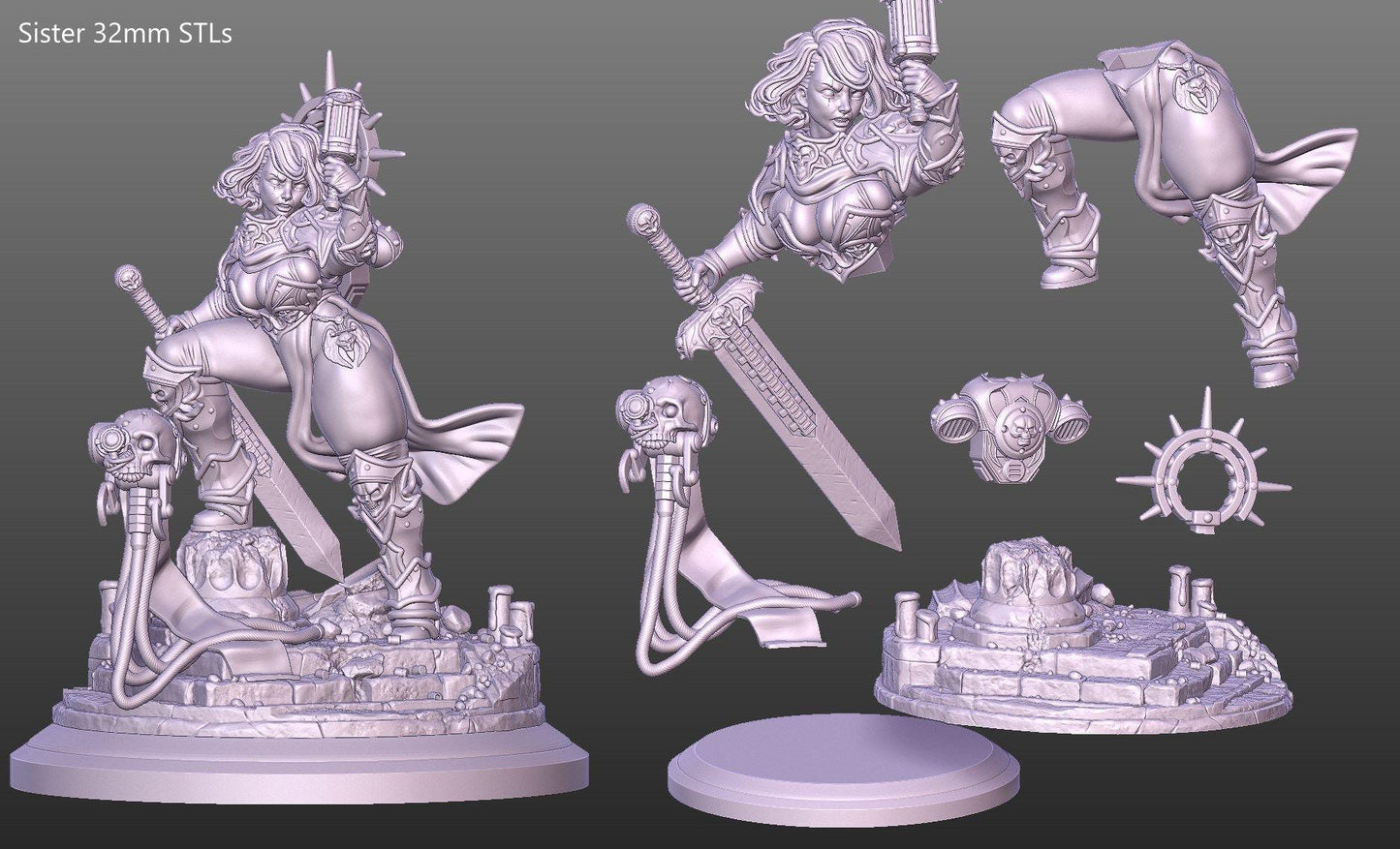 Sisters Formosa | NSFW Option | Medium | 32/75mm Scale | Gaz Minis | Dungeons and Dragons | TTRPG | Miniature | Paladin | Knight