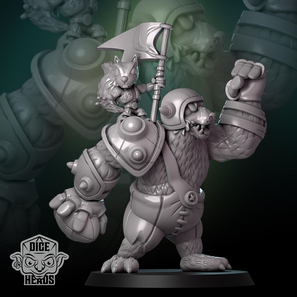 Brawlin' Badgers | Orc Team | 20 Models | Fantasy Football | Dice Heads | Badger themed team | Great for Children | Chibi