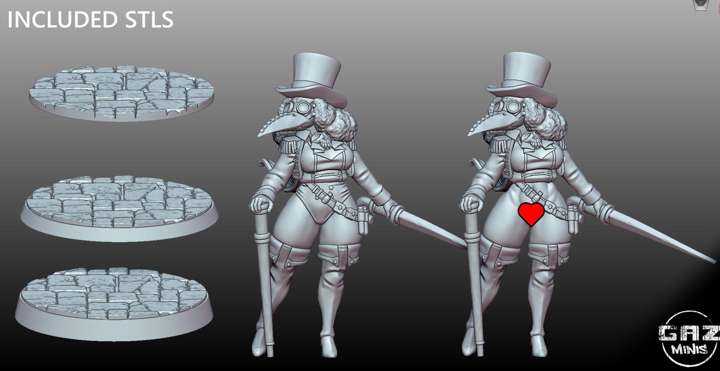 Plague Doctor Ringleader Zarya | Medium | 32mm and 55mm Scale | Gaz Minis | Dungeons and Dragons | TTRPG | Miniature |