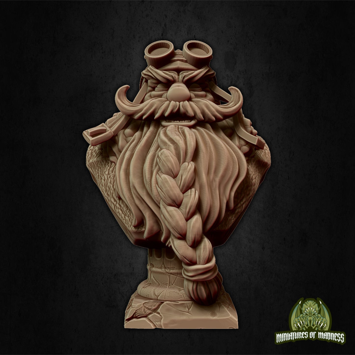 Dwarf Aviator Bust | 77mm Tall | Hold My Dwarf