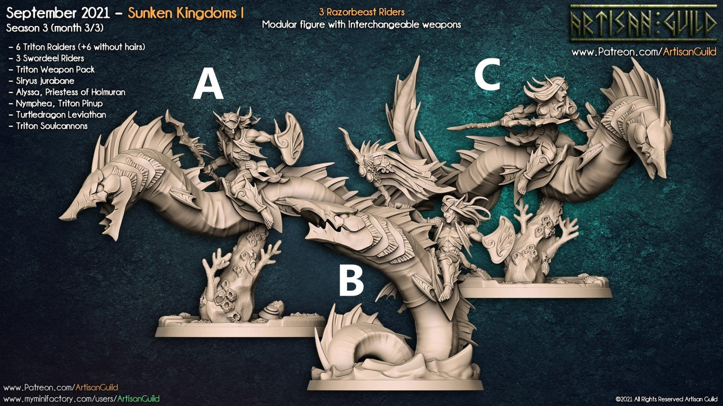 Swordeel Riders | Large | 32mm | Sunken Kingdom | Artisan Guild