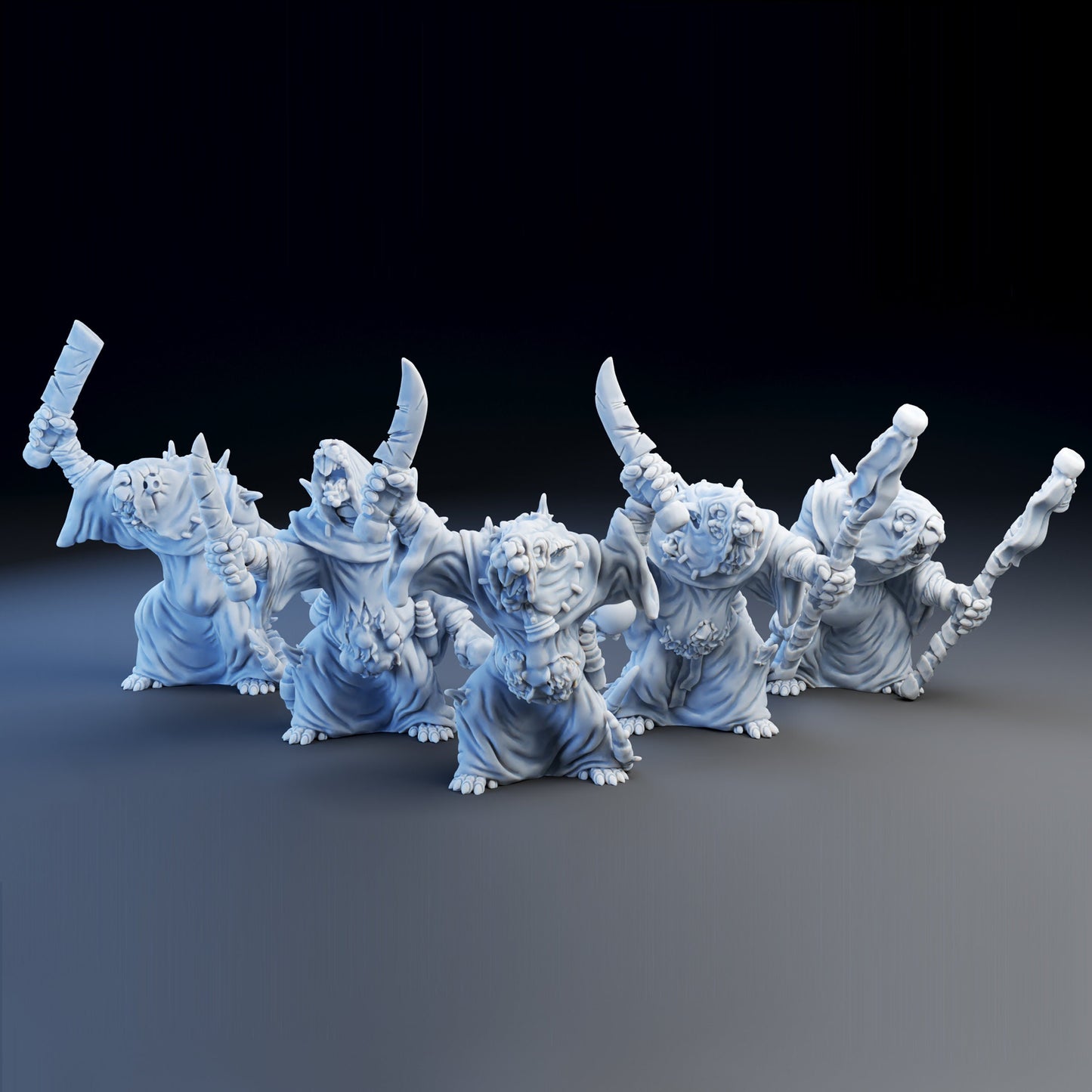 Rat Cultists x 5 || Unholy Brotherhood || Ravenous Hordes || Resin Warfare