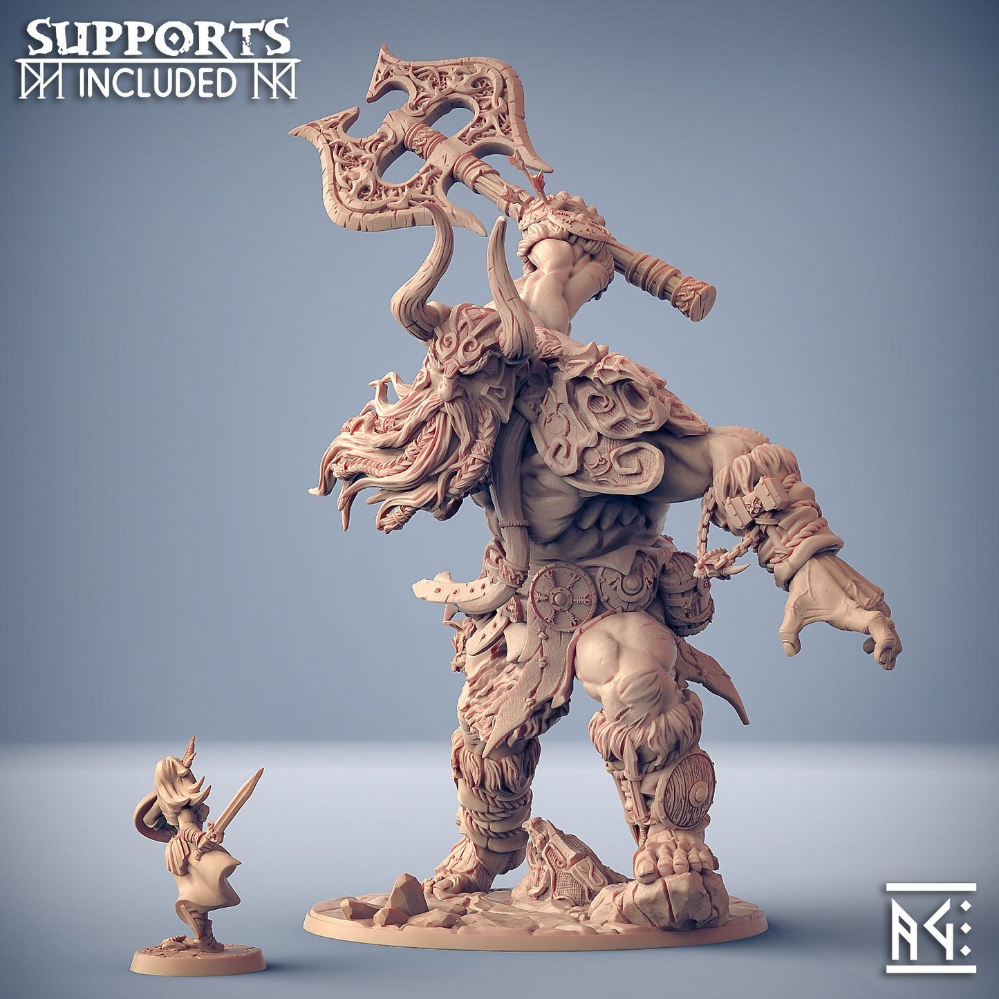 Hulgfnir Frost Jotun Champion | 32mm Scale | 20cm Tall | Artisan Guild
