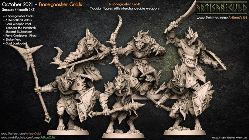Bonegnasher Gnolls | Medium | 32mm | Artisan Guild | Bonegnasher Gnolls
