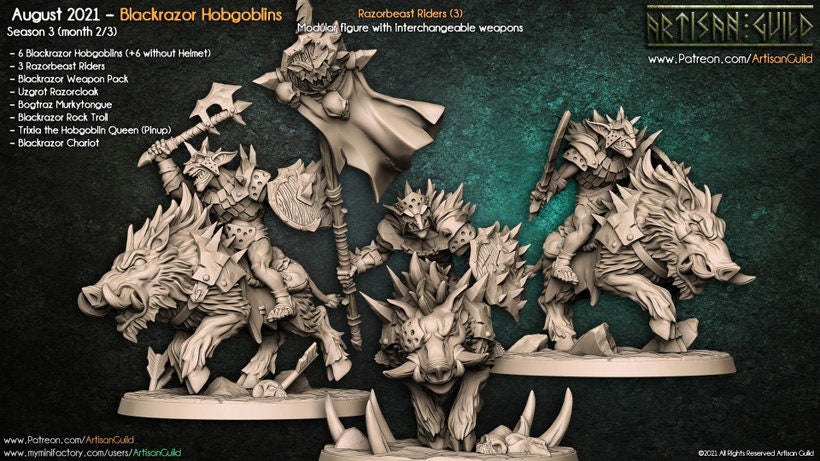 Razorbeast Riders | Large | 32mm Scale | Artisan Guild