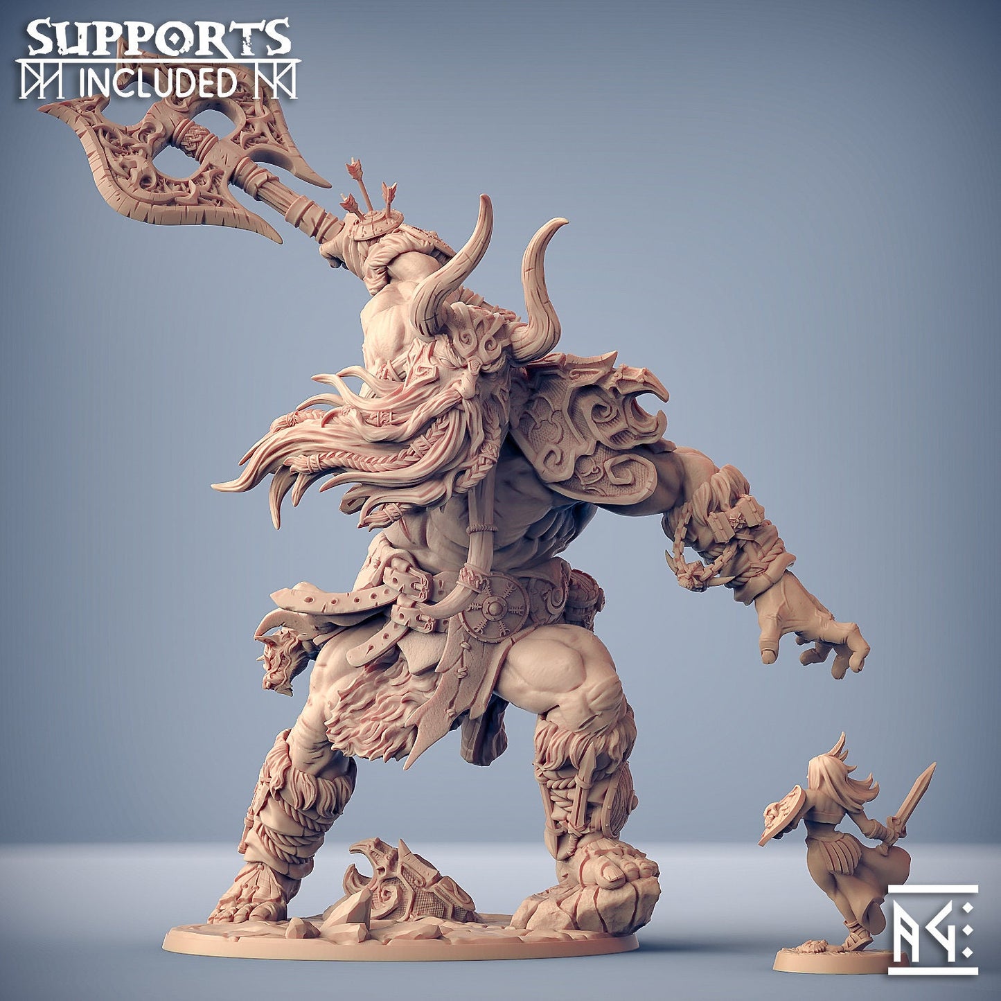 Hulgfnir Frost Jotun Champion | 32mm Scale | 20cm Tall | Artisan Guild