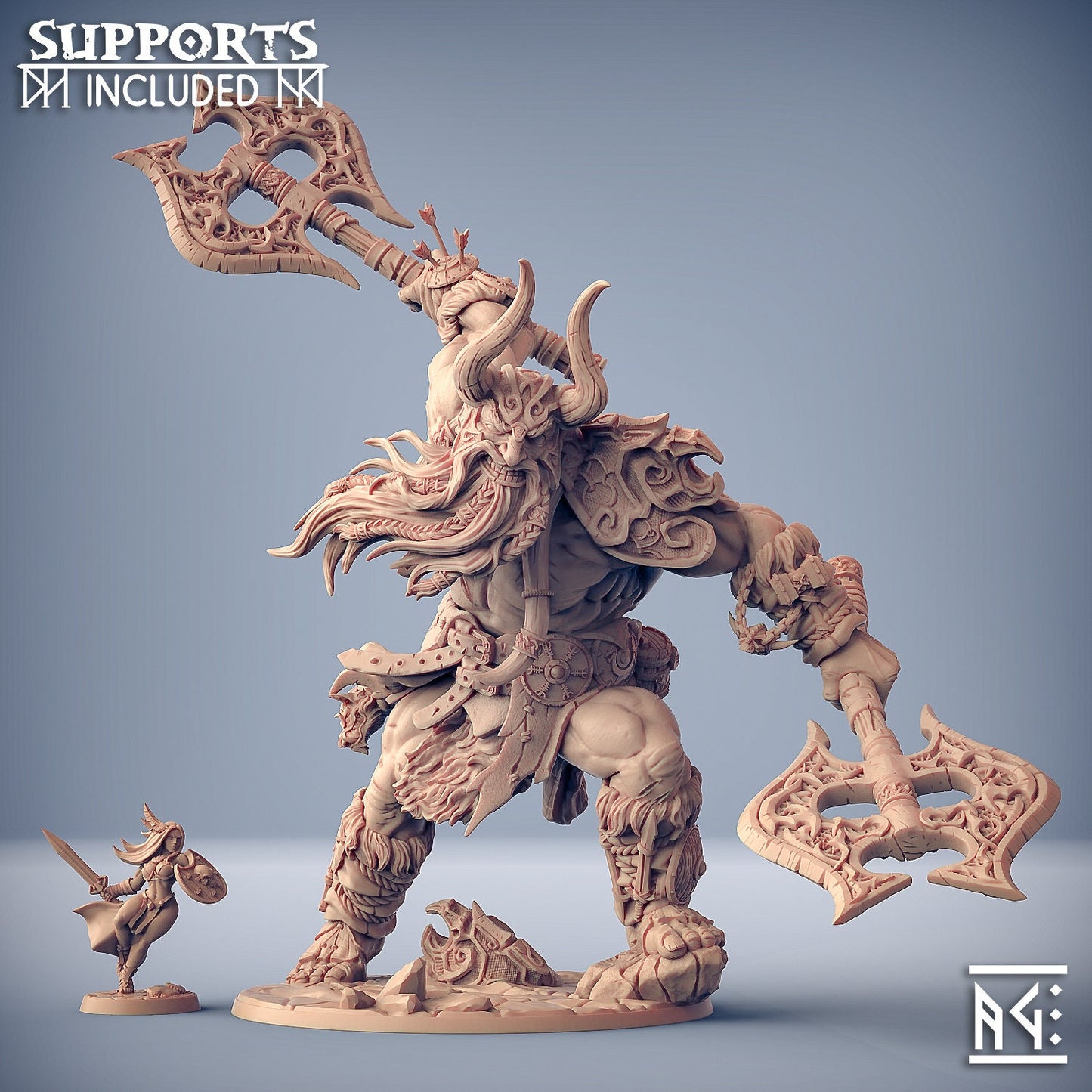Hulgfnir Frost Jotun Champion | 32mm Scale | 20cm Tall | Artisan Guild