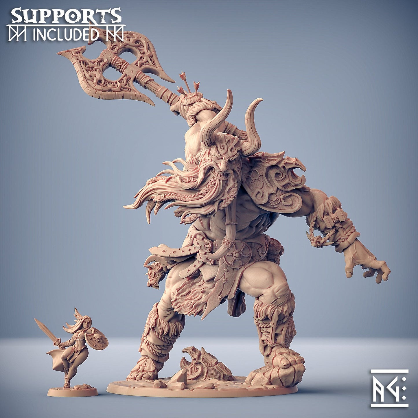 Hulgfnir Frost Jotun Champion | 32mm Scale | 20cm Tall | Artisan Guild