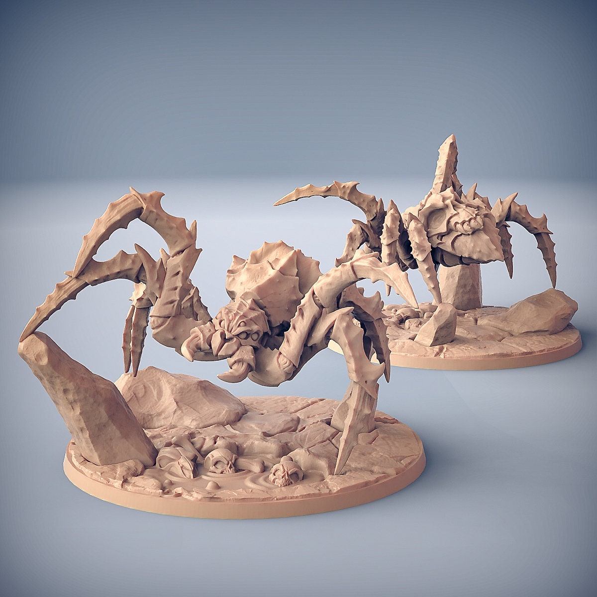 Zip Zaap on Spider | 2 Variations | Goblins | 32mm | 100mm Base | Artisan Guild | Sparksoot Goblins