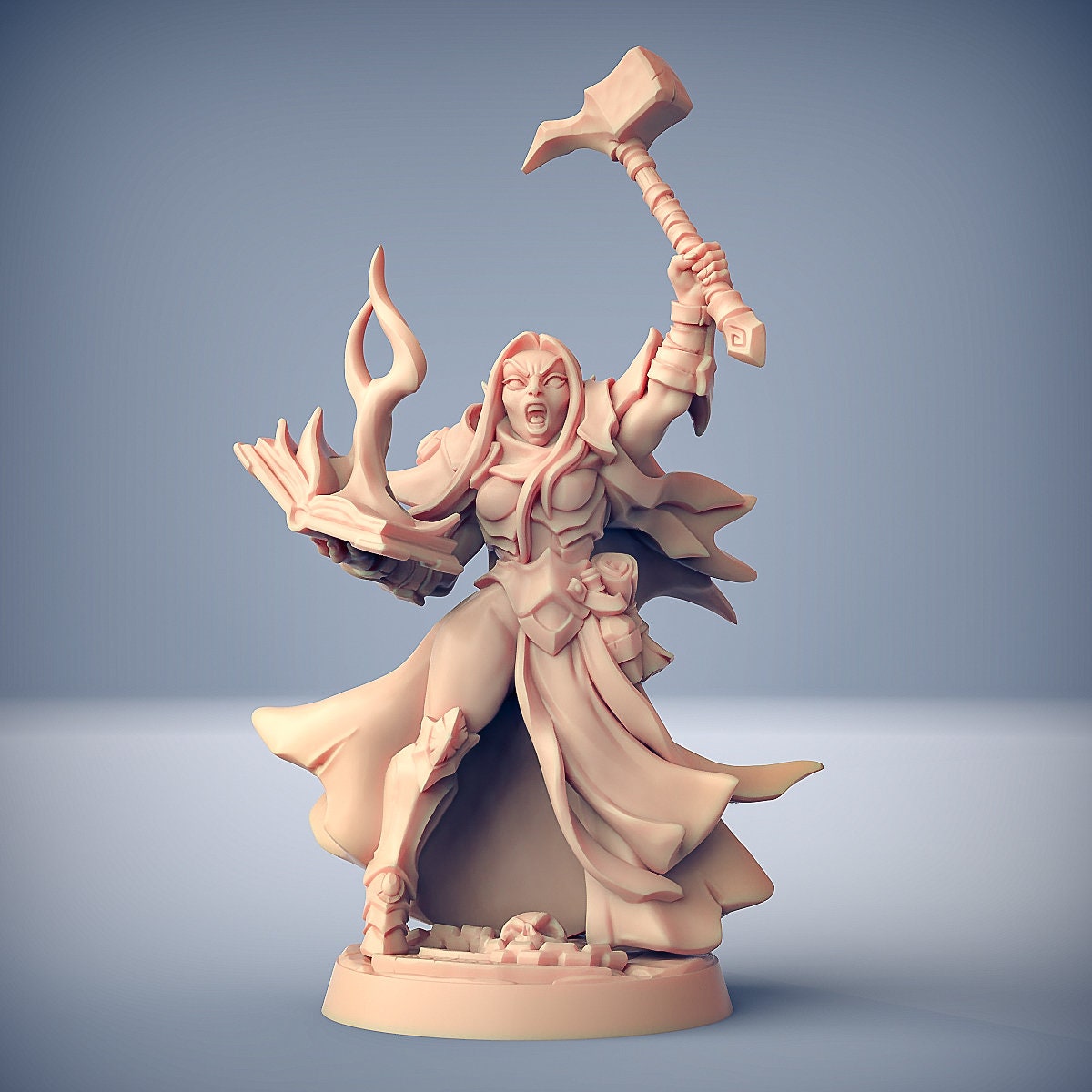 Talya the Hammer | Dark Elf Priestess | Medium | 32mm | Artisan Guild | Ashen Alfar Inquisitors