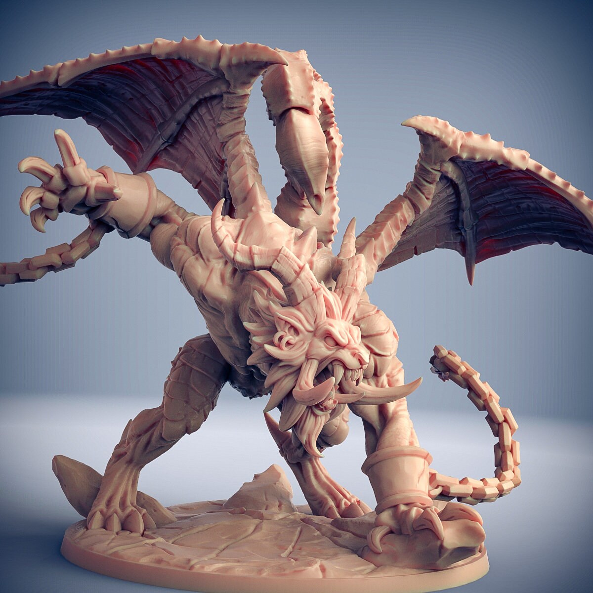 Ashen Manticore | 100mm Base | 120mm Tall | Epic Boss | D&D | Artisan Guild