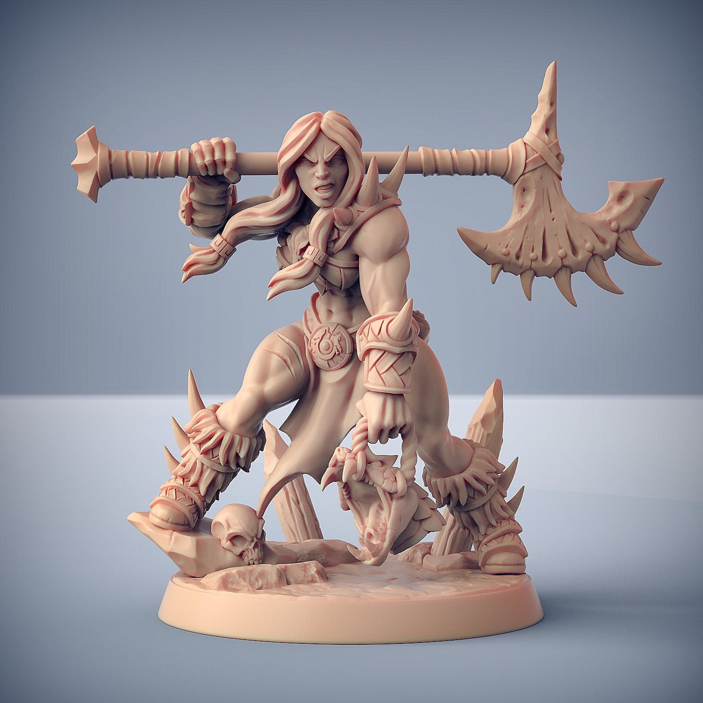 Brunilde Snakeslayer | Berserker Heroine | Medium | 32mm Scale | Medium | Dragonpeak Barbarians Artisan Guild