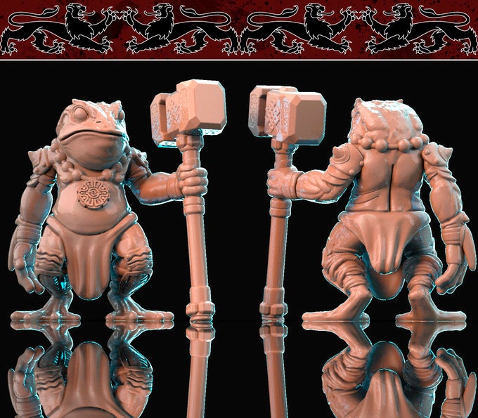 Toadfolk | Grung | Bullywug | Two Variants | 32mm Scale | D&D | Brayan Nafarrate | Bestiary Vol. 1