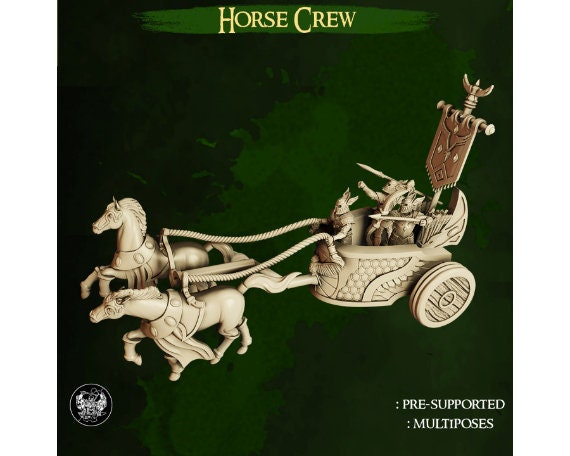 Chariot Crew | Two Options | Dwarves Vs. Elves | 32mm | Dungeons and Dragons | The Master Forge