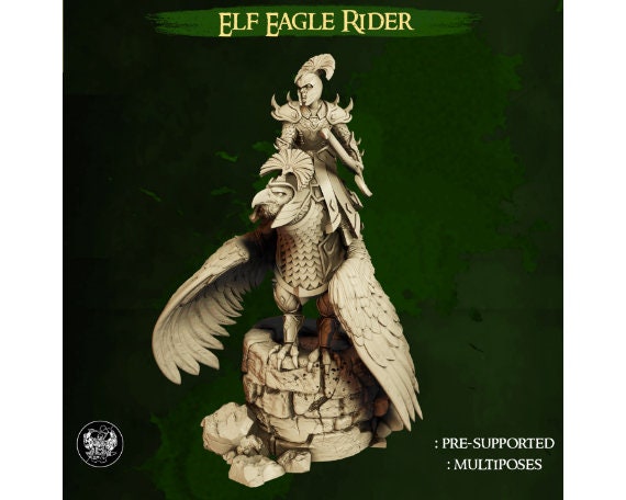 Elf Eagle Riders | Dwarves Vs. Elves | 32mm | Dungeons and Dragons | The Master Forge
