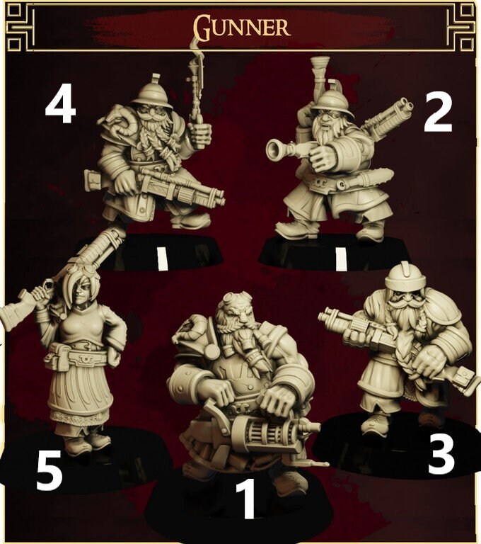 Dwarf Gunners | Dwarves Vs. Elves | 32mm | Dungeons and Dragons | The Master Forge