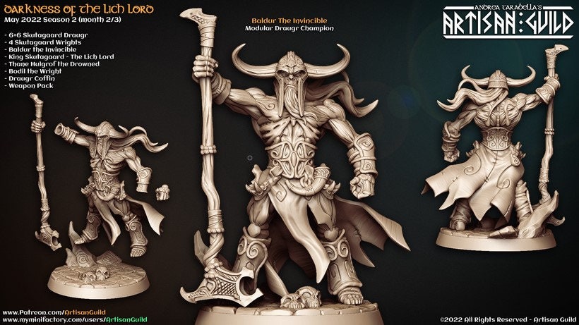 Baldur the Invincible | Medium | 32mm | Artisan Guild | Darkness of the Lich Lord