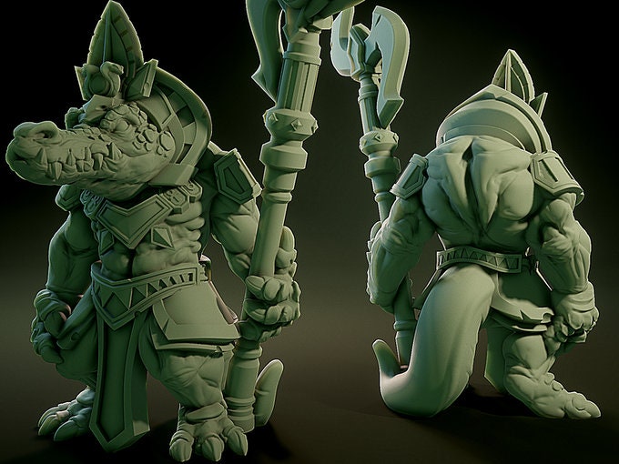 Sobek | 2 Options | Large | 32mm Scale | D&D | Brayan Nafarrate | Lovecraftian Bestiary