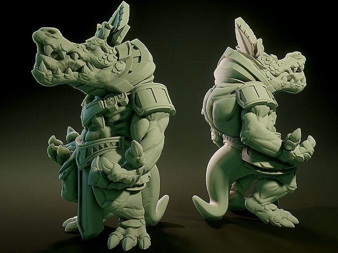 Sobek | 2 Options | Large | 32mm Scale | D&D | Brayan Nafarrate | Lovecraftian Bestiary