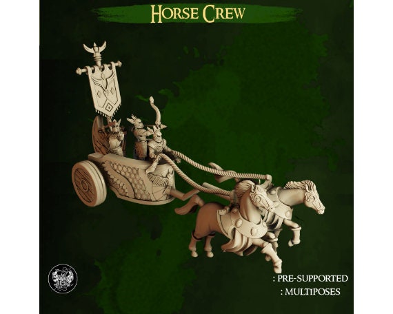 Chariot Crew | Two Options | Dwarves Vs. Elves | 32mm | Dungeons and Dragons | The Master Forge