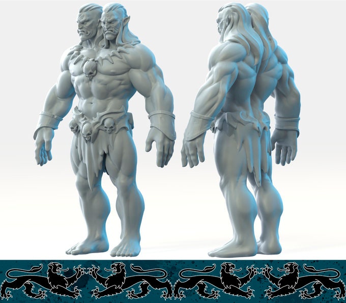 Ettin | Large | 90mm Tall | Bestiary Vol. 2 | Brayan Nafarrate
