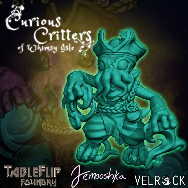 Buccanner | Cthulhu | Medium | Cute Characters | Curious Critters of Whimsy Isle | Velrock Art Miniatures