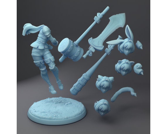 Bunny/Dog/Cat Girl | Medium | DND | Twin Goddess Miniatures