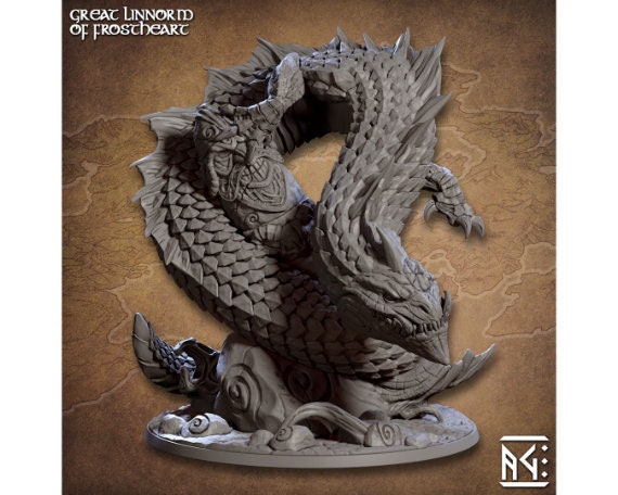 Great Linnorm of Skutagaard | 100mm Base | 32mm Scale | Epic Boss | Artisan Guild