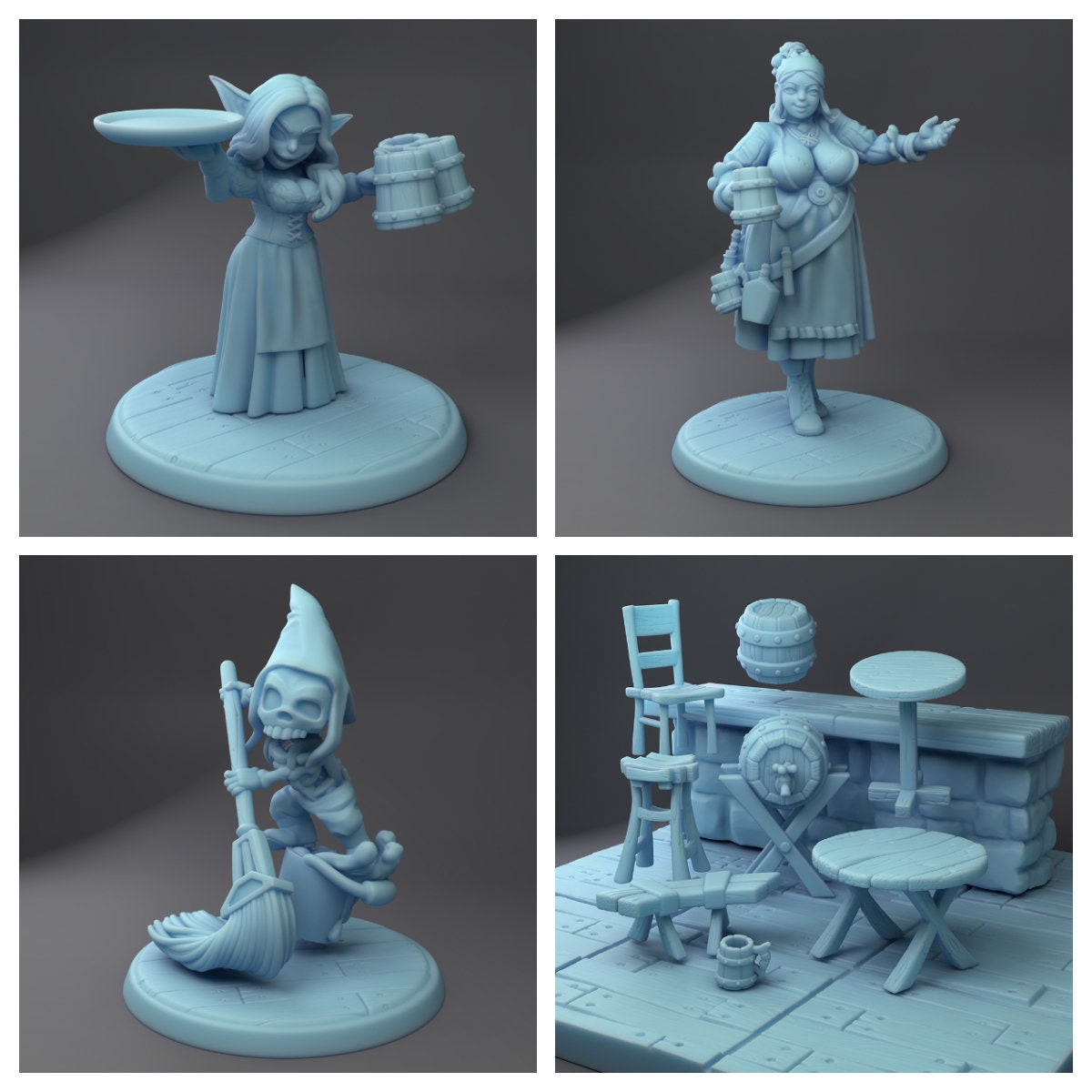 Tavern Playset Bundle | Individual Miniatures Available | DND | Twin Goddess Miniatures