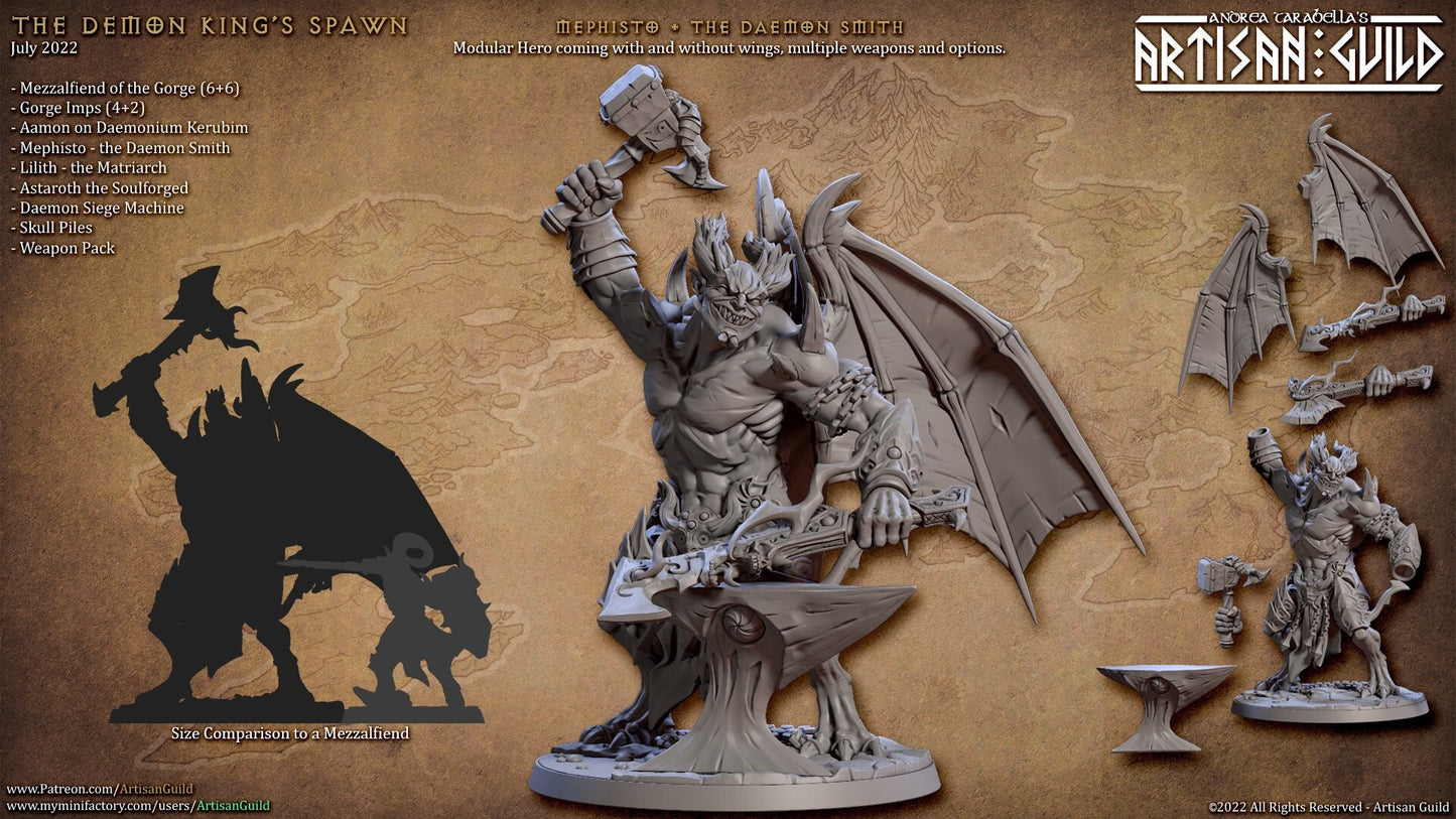 Mephisto the Demon Smith | 50mm Base | 32mm Scale | The Demon King Spawn | Artisan Guild