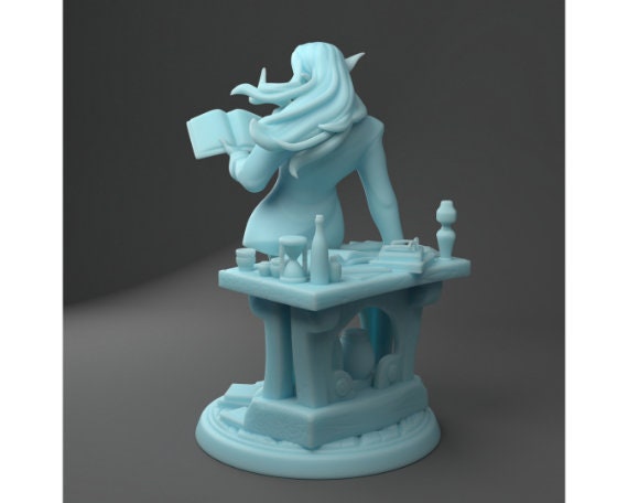 Professor Syvia | Elf Pinup | Medium | DND | Twin Goddess Miniatures