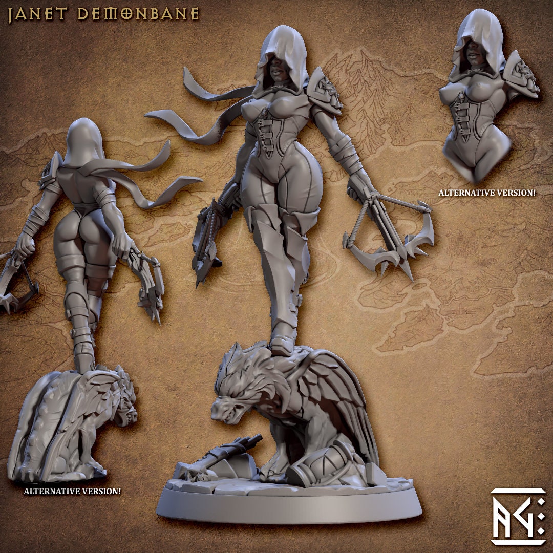Janet Demonbane | Pinup | Medium | 32mm Scale | Requiem Demon Hunters | Artisan Guild