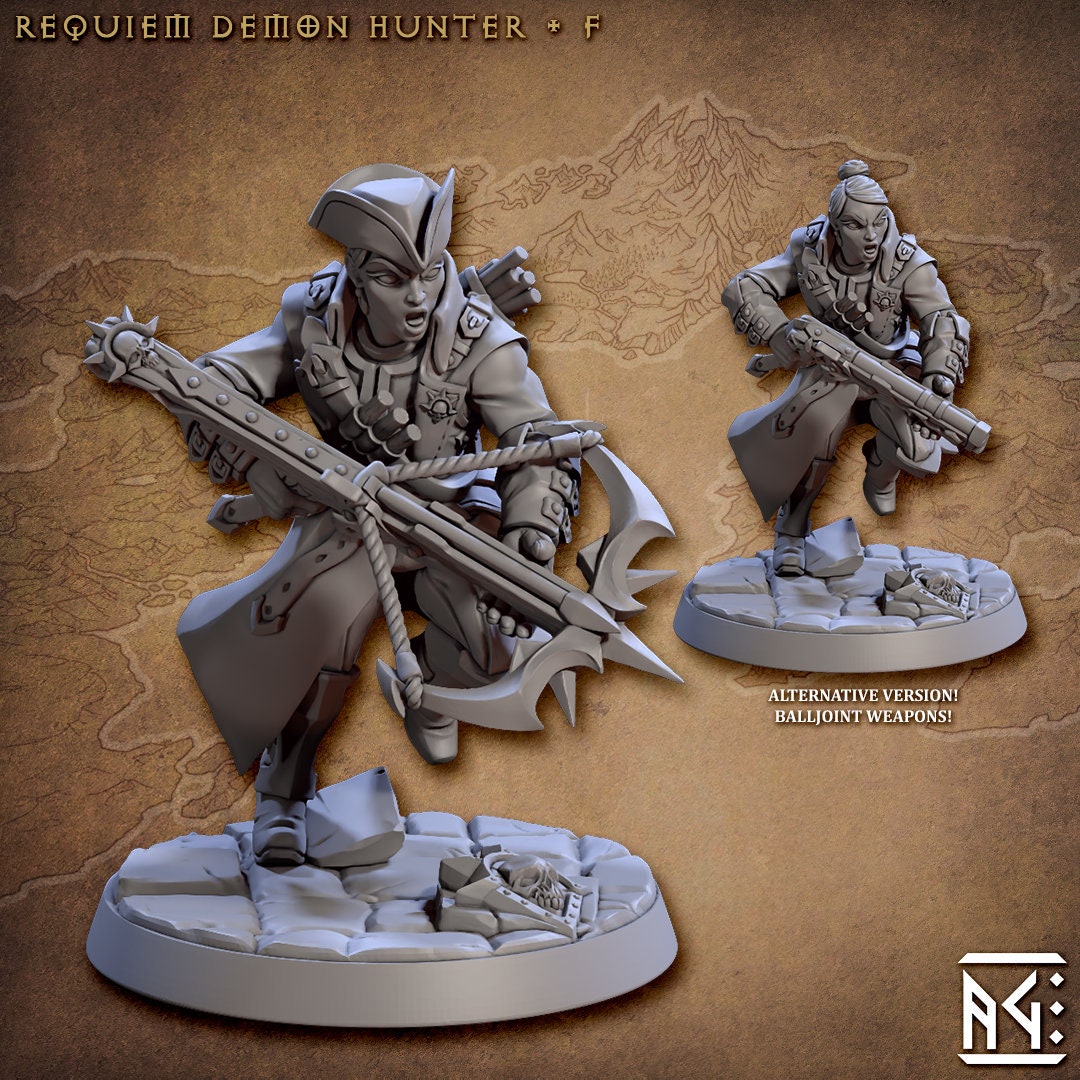 Demon Hunters | Medium | 32mm Scale | Requiem Demon Hunters | Artisan Guild
