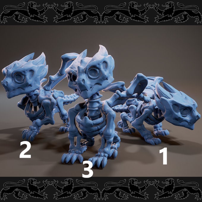 Baby Skeleton Dragon | Large | 32mm Scale | Brayan Nafarrate | Bestiary Vol. 3