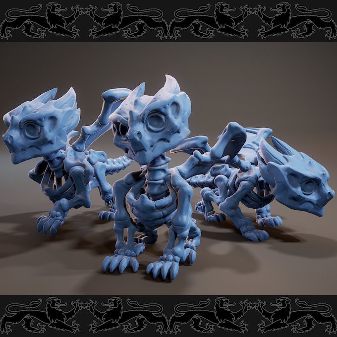 Baby Skeleton Dragon | Large | 32mm Scale | Brayan Nafarrate | Bestiary Vol. 3