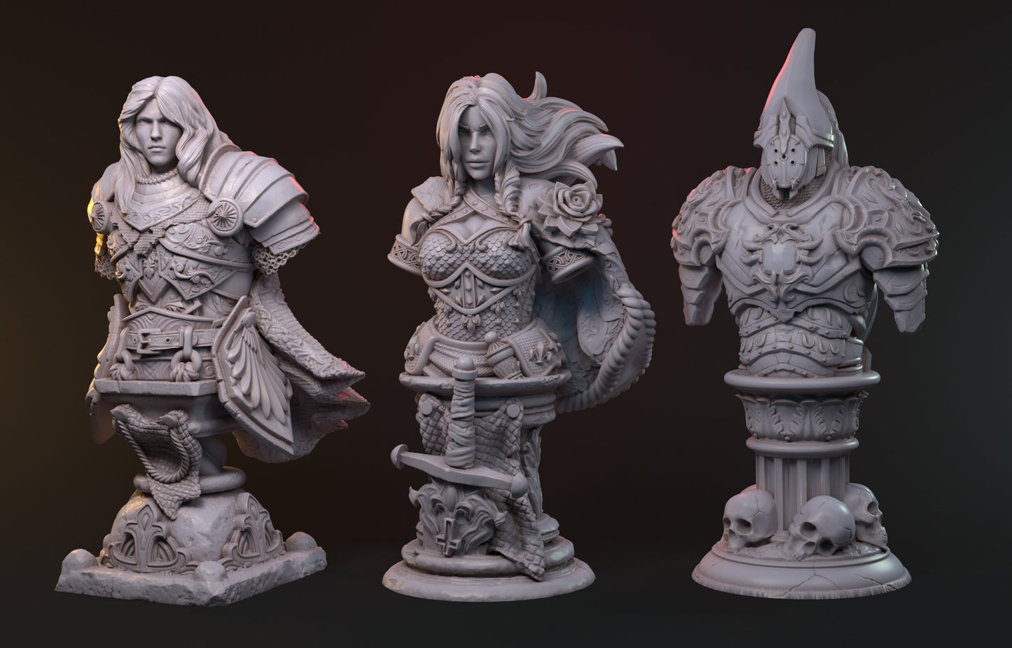 Busts | Arthur Lancelot Mordred | The Merlin Chronicles | Mythreal Games