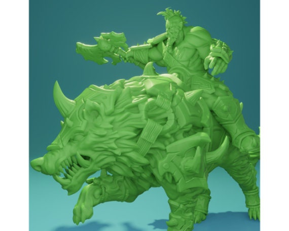 Orc on Wolf Mount | Huge | 3 Variants | 32mm Scale | Brayan Nafarrate | Bestiary Vol. 6
