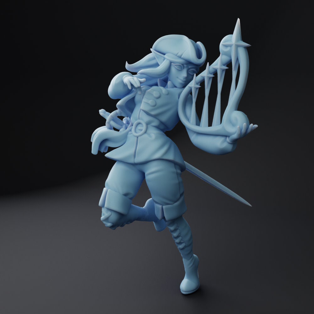 Nithehn Starwander | Elven Bard | Medium | Bardic Beatdown | Twin Goddess Miniatures